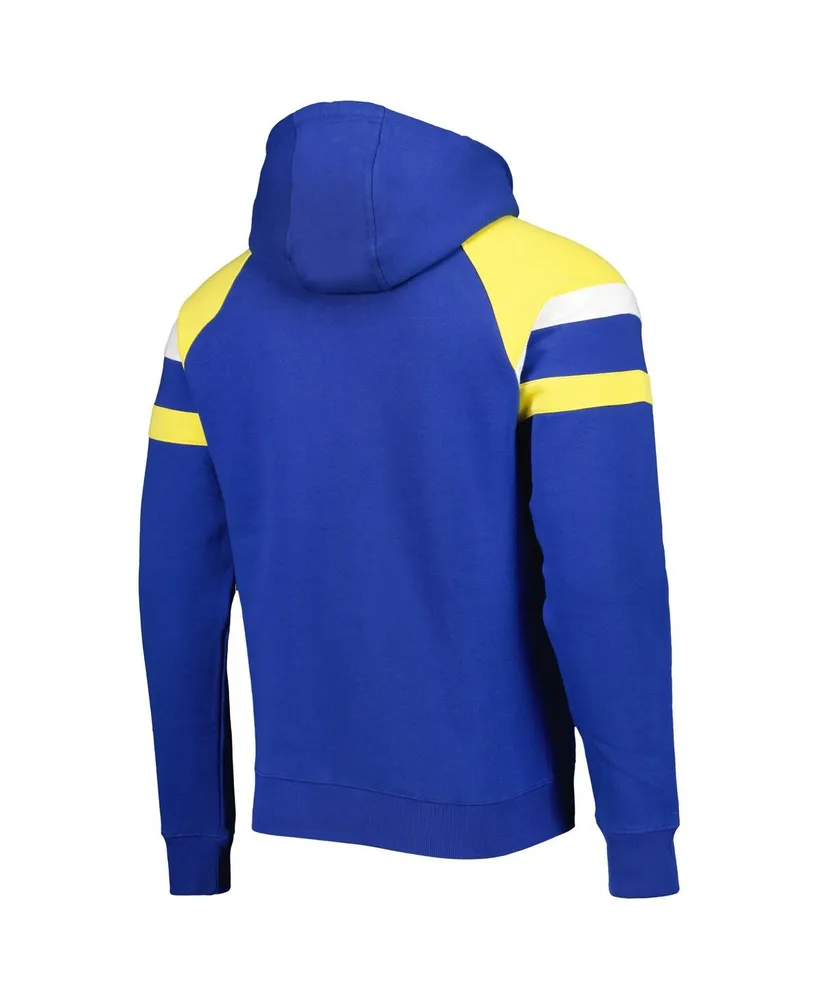 Men's Starter Royal Los Angeles Rams Draft Fleece Raglan Pullover Hoodie