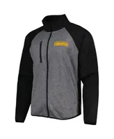 Men's Msx by Michael Strahan Gray, Black Washington Commanders Runners Raglan Full-Zip Track Jacket