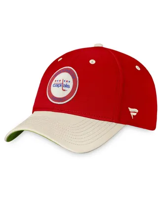 Men's Fanatics Red, Khaki Washington Capitals True Classics Retro Flex Hat