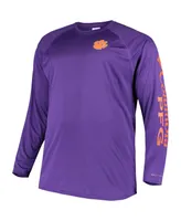 Men's Columbia Purple Clemson Tigers Big and Tall Terminal Tackle Long Sleeve Omni-Shade T-shirt