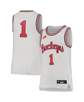 Youth Boys and Girls Nike #1 White Ohio State Buckeyes Throwback Team Replica Basketball Jersey