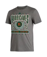 Men's adidas Heathered Charcoal Miami Hurricanes 5X National Champions Reminisce Tri-Blend T-shirt