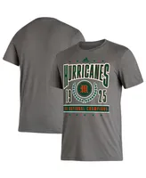 Men's adidas Heathered Charcoal Miami Hurricanes 5X National Champions Reminisce Tri-Blend T-shirt