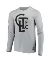 Men's Mitchell & Ness Heathered Gray Charlotte Fc Logo Long Sleeve T-shirt