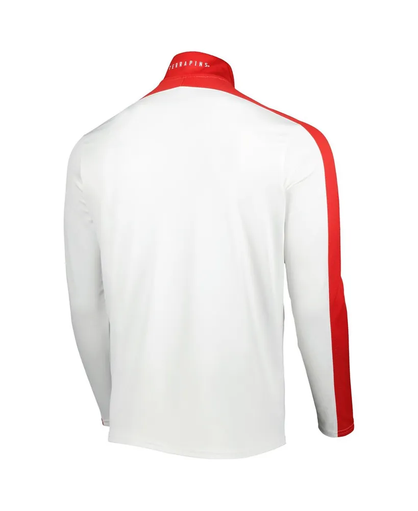 Men's Under Armour White Maryland Terrapins Lightweight Mock Neck Performance Quarter-Zip Jacket