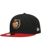 Men's New Era Black Modesto Nuts Authentic Collection Team Home 59FIFTY Fitted Hat