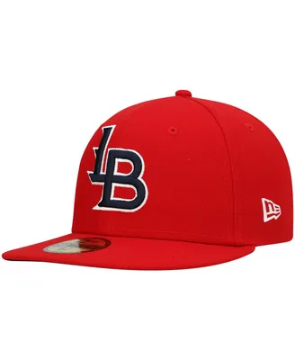 Men's New Era Red Louisville Bats Authentic Collection Road 59FIFTY Fitted Hat