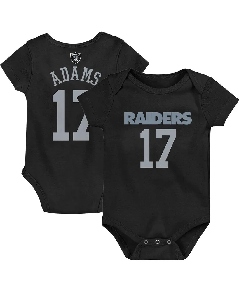 Newborn and Infant Boys and Girls Davante Adams Black Las Vegas Raiders Mainliner Player Name and Number Bodysuit