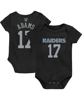 Newborn and Infant Boys Girls Davante Adams Black Las Vegas Raiders Mainliner Player Name Number Bodysuit