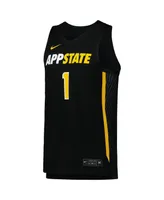 Men's Nike #1 Black Appalachian State Mountaineers Replica Basketball Jersey