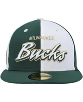 Men's New Era Hunter Green, White Milwaukee Bucks Griswold 59FIFTY Fitted Hat