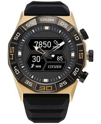 Citizen Men's Cz Smart Hybrid Black Silicone Strap Smart Watch 44mm