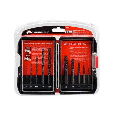 10 Piece Drill and Screw Extractor Set