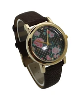 Olivia Pratt Solid Colors with Flowers Details Women Watch