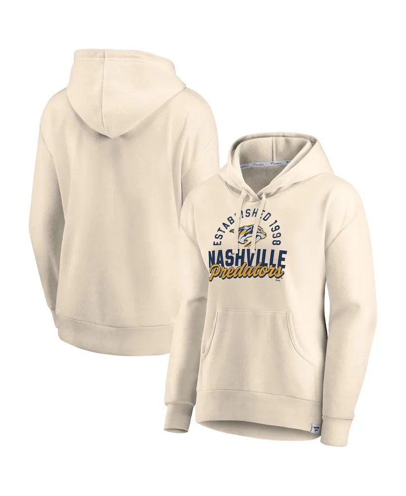 Women's Fanatics Cream Nashville Predators Carry The Puck Pullover Hoodie