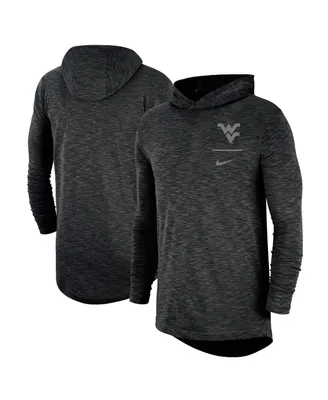 Men's Nike Black West Virginia Mountaineers Slub Performance Long Sleeve Hoodie T-shirt
