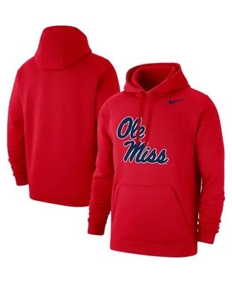 Men's Nike Red Ole Miss Rebels Logo Club Pullover Hoodie