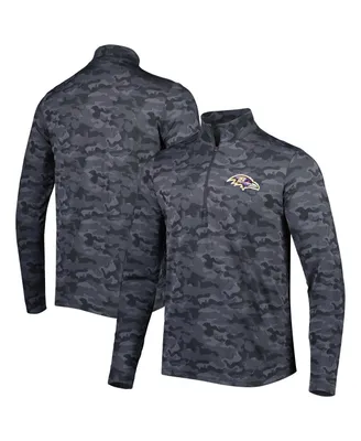 Men's Antigua Black Baltimore Ravens Brigade Quarter-Zip Sweatshirt