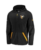 Men's Fanatics Black Pittsburgh Penguins Rinkside Grid-Back Full-Zip Jacket