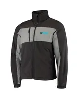 Men's Dunbrooke Black Carolina Panthers Circle Zephyr Softshell Full-Zip Jacket