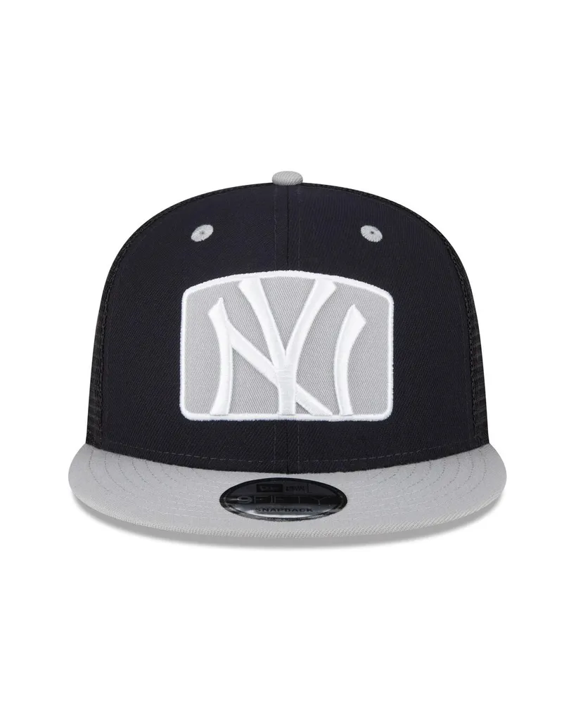 Men's New Era Navy New York Yankees Logo Zoom Trucker 9Fifty Snapback Hat