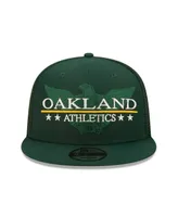 Men's New Era Green Oakland Athletics Patriot Trucker 9FIFTY Snapback Hat