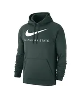 Men's Nike Green Michigan State Spartans Big Swoosh Club Pullover Hoodie