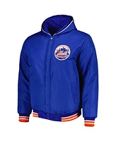 Men's Jh Design Royal New York Mets Reversible Fleece Full-Snap Hoodie Jacket