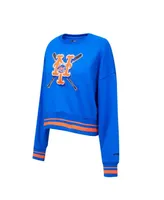 Women's Pro Standard Royal New York Mets Mash Up Pullover Sweatshirt