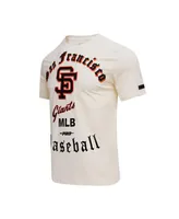 Men's Pro Standard Cream San Francisco Giants Cooperstown Collection Old English T-shirt