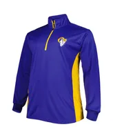 Men's Royal Los Angeles Rams Big and Tall Quarter-Zip Top