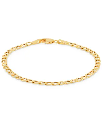 Children's Polished Hollow Curb Chain Bracelet in 14k Yellow Gold
