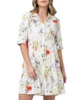 Ripe Maternity Bloom Floral Button Through Shirt Dress