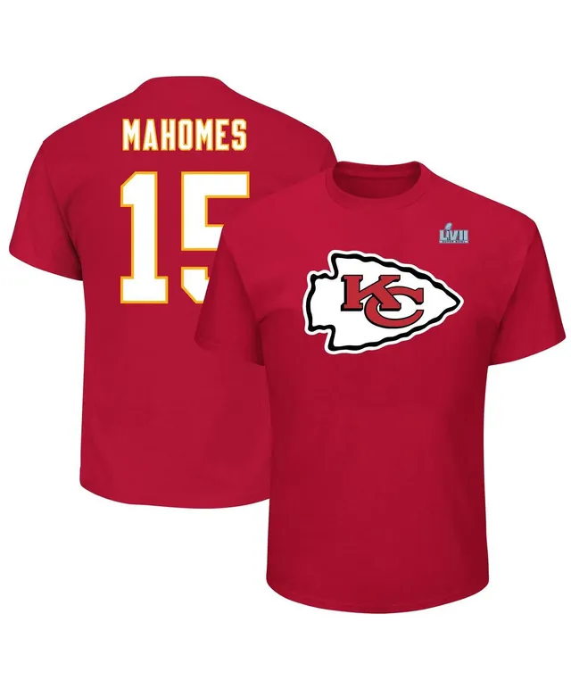 Men's Fanatics Branded Patrick Mahomes Red Kansas City Chiefs Player Icon Name & Number T-Shirt