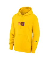 Men's Nike Yellow Barcelona Club Logo Pullover Hoodie