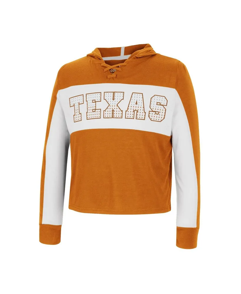 Big Girls Colosseum Texas Orange Texas Longhorns Galooks Hoodie Lace-Up Long Sleeve T-shirt