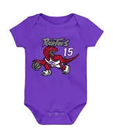 Infant Boys and Girls Mitchell & Ness Vince Carter Purple Toronto Raptors Hardwood Classics Name and Number Bodysuit