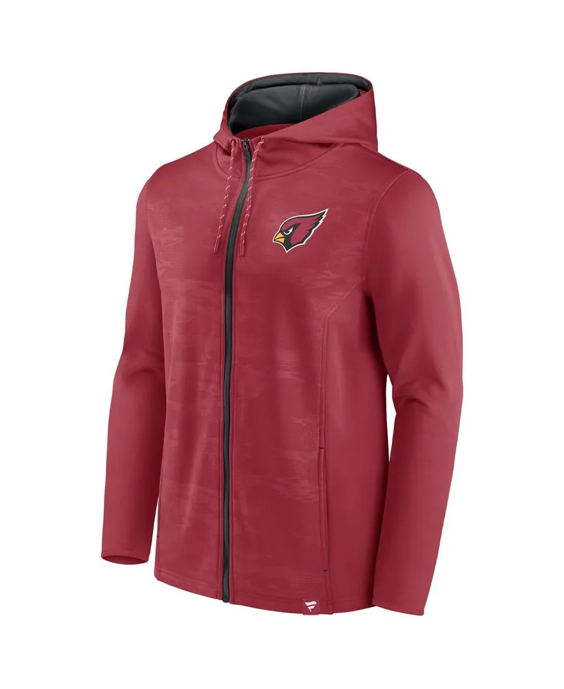 Men's Fanatics Cardinal, Black Arizona Cardinals Ball Carrier Full-Zip Hoodie