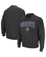 Men's Colosseum Charcoal Georgetown Hoyas Arch and Logo Crew Neck Sweatshirt