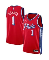 Men's Jordan James Harden Red Philadelphia 76ers Statement Edition Swingman Jersey