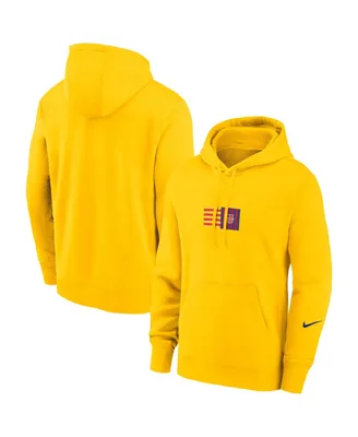 Men's Nike Yellow Barcelona Club Logo Pullover Hoodie