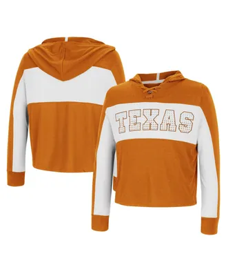 Big Girls Colosseum Texas Orange Texas Longhorns Galooks Hoodie Lace-Up Long Sleeve T-shirt