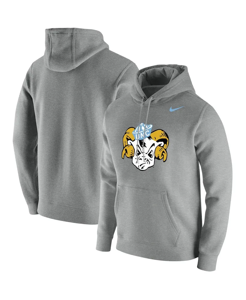 Men's Nike Heathered Gray North Carolina Tar Heels Vintage-Like School Logo Pullover Hoodie