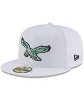 Men's New Era White Philadelphia Eagles Throwback Logo Omaha 59FIFTY Fitted Hat