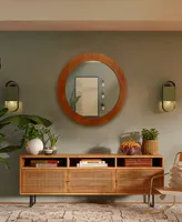 Round Wood Mirror, 29" Diameter