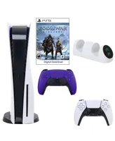 Sony PlayStation 5 Core Console with God of War: Ragnarok with Dual Charger and DualSense Controller in Galactic Purple