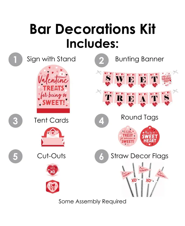 Big Dot of Happiness Happy Galentine's Day - DIY Valentine's Day Party Mimosa  Bar Signs - Drink Bar Decorations Kit - 50 Pieces