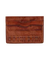 Trafalgar Men's Caelen Plaid Embossed Rfid Leather Card Case