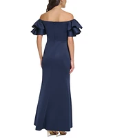 Eliza J Women's Ruffled-Sleeve Off-The-Shoulder Mermaid Gown