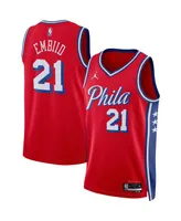 Men's Jordan Joel Embiid Red Philadelphia 76ers 2022/23 Statement Edition Swingman Jersey